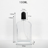 100ml Oblique Shoulder Stripe Line Transparent Glass Perfume Bottle