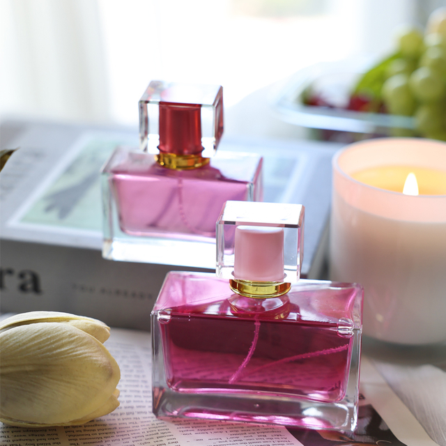 50ml transparent square perfume glass bottles