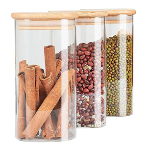 kitchen spice storage mason glass canning jar glass jars storage set with wooden spoon decal lids 250 ml 1200ml