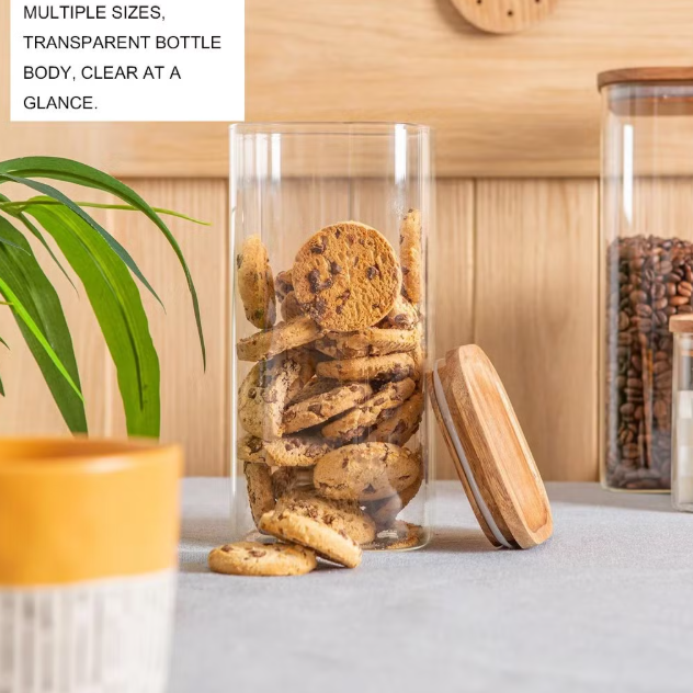 24 oz custom storage jar set with cork lid 