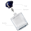 30ml 50ml 100ml Transparent Square Perfume Glass Bottles With Blue Gemstone Lid