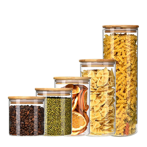 10oz 16 oz ounce walnut tiny tea coffee sugar sealed european marble pickle pumpkin bamboo glass storage spice jar
