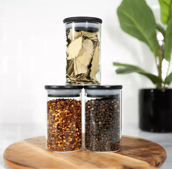 customisable luxury unique house kitchen bamboo storage glass