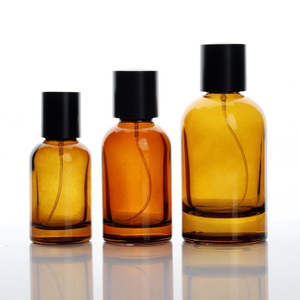 30ml 50ml 100ml Cylinder Shape Amber Perfume Glass Bottle