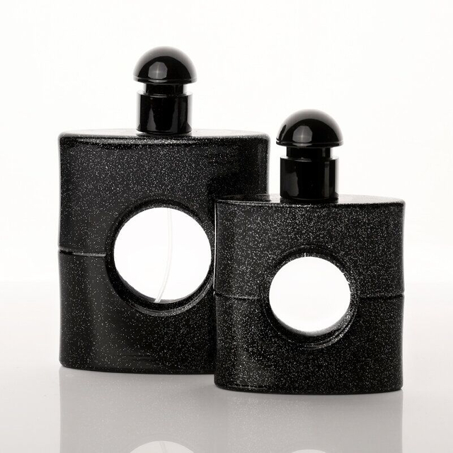 Custom Luxury 30ml 50ml 100ml Print Black Glass Perfume Bottle