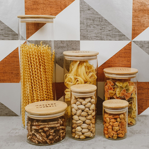 luxury custom 64 oz mason storage glass bottles jars with logo wooden lid and spoon packaging canning 8 oz for kitchen spices