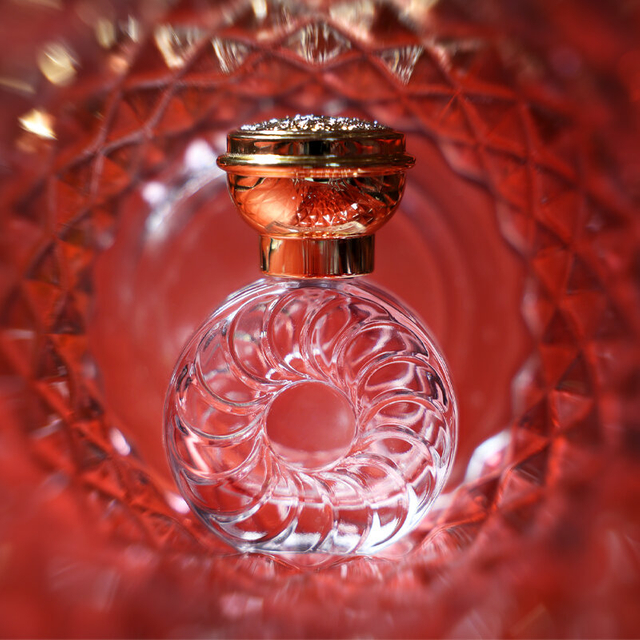30ml 50ml 100ml Creative Flower Flat Round Shape Perfume Glass Bottle