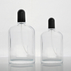 100ml Oblique Shoulder Stripe Line Transparent Glass Perfume Bottle