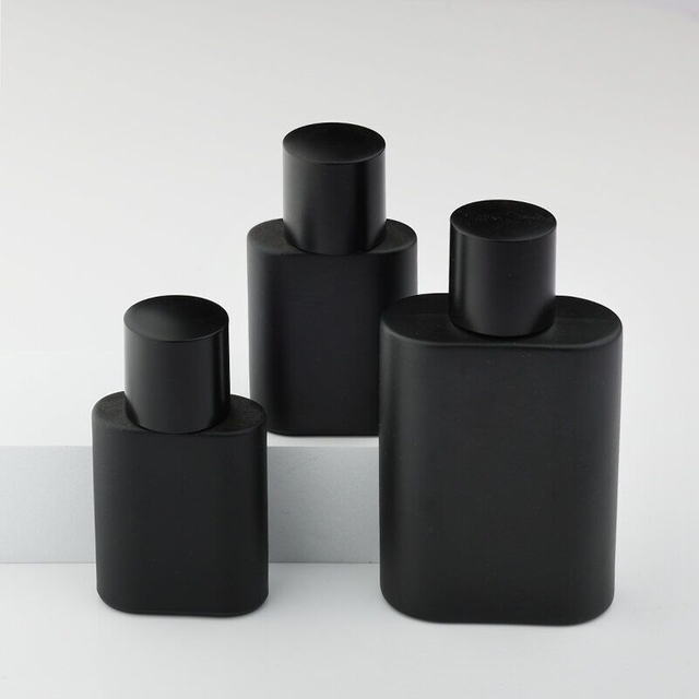 Black Spray Crimp Neck 30ml 50ml 100ml Oval Perfume Bottle