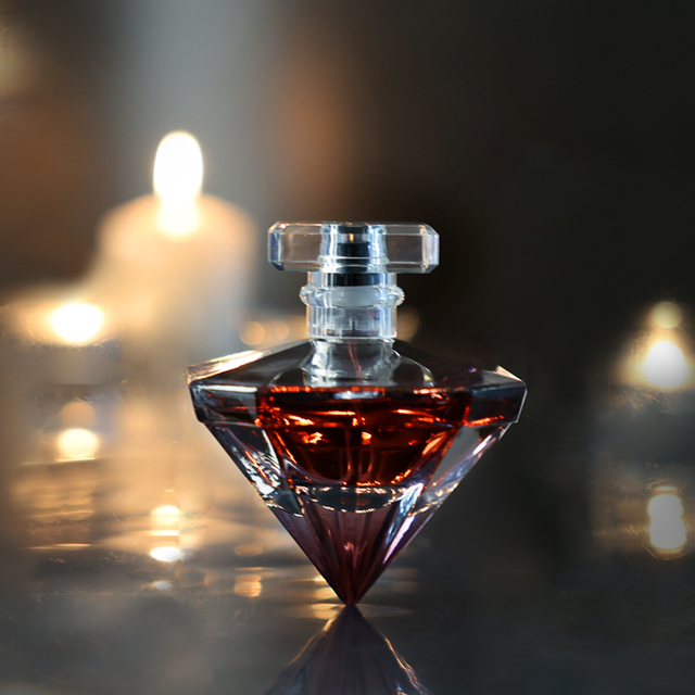 Custom Refillable Perfume Oil Bottle Luxury Diamond Shape Empty Glass Perfume Bottles with Box