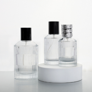 30ml 50ml 100ml Round Stripe Custom Empty Glass Perfume Bottle 