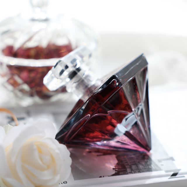 Custom Refillable Perfume Oil Bottle Luxury Diamond Shape Empty Glass Perfume Bottles with Box
