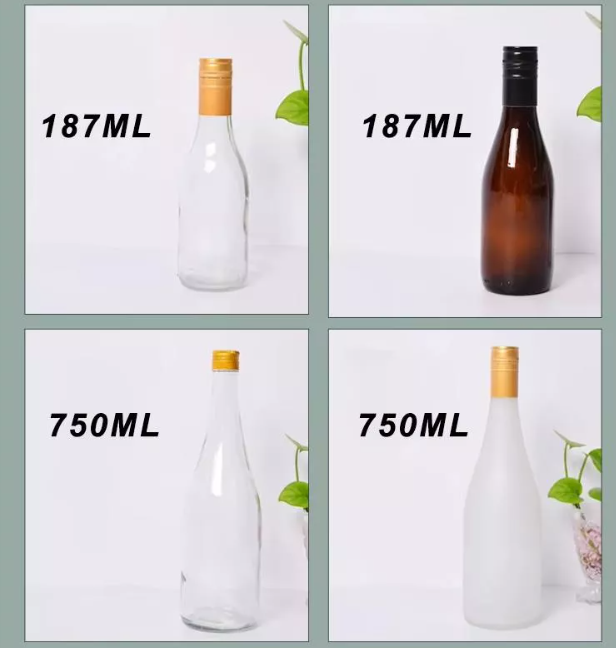 Clear Round Glass Bottle Spirit Liquor Glass Bottles