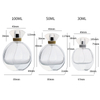 50ml 100ml Flat Round Glass Perfume Bottle with Fan-Shaped Lid