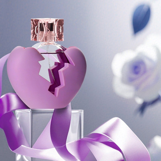 Creative Women Purple Pink Glass Empty Love Spray Heart Shaped Perfume Bottle