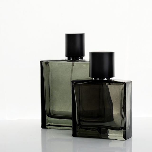 Rectangle Frosted 50ml 100ml Men's Cologne Cosmetic Packaging Glass Fragrance Perfume Spray Pump Bottles