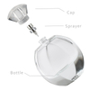 50ml 100ml Flat Round Glass Perfume Bottle with Fan-Shaped Lid