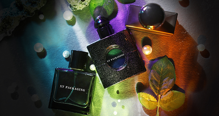 custom black perfume diamond glass bottle