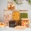 high borosilicate transparent sealed pet extra large ripple kitchen stuff spice packaging mason glass storage jar