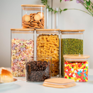 high borosilicate transparent sealed pet extra large ripple kitchen stuff spice packaging mason glass storage jar
