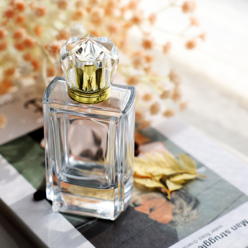 Luxury fragrance bottle packaging and design elements